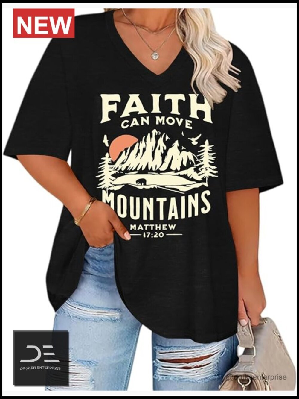 Plus Size Oversized Graphic Tshirt V Neck Short Sleeve Loose Fit Summer Tee